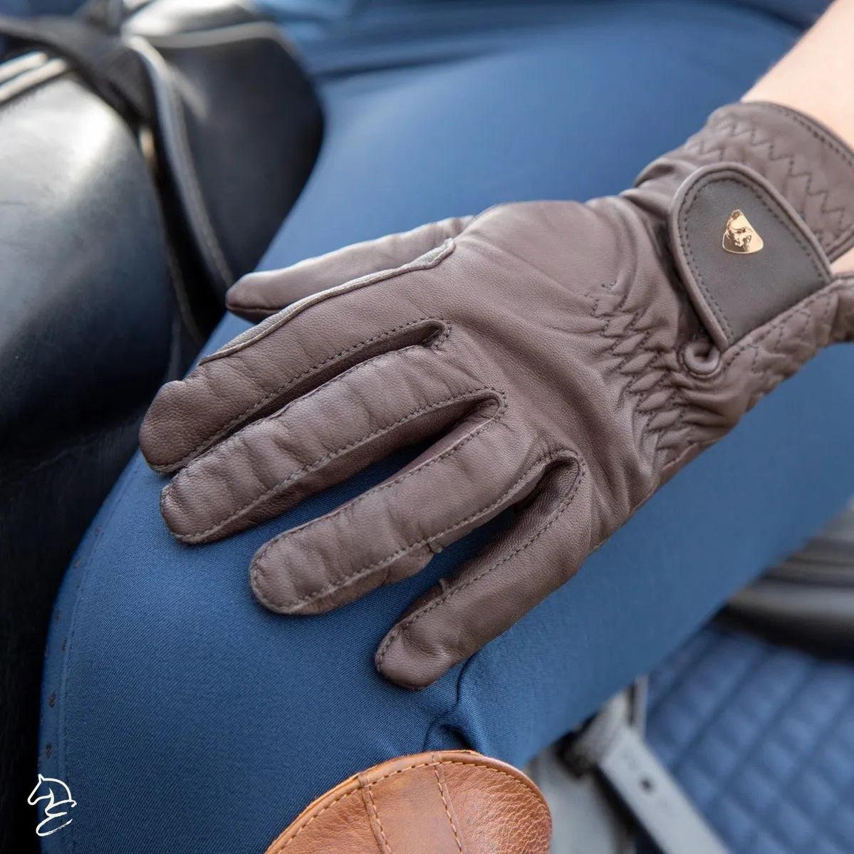 Shires Aubrion Leather Riding Gloves-Riding Gloves-Pegasus-XSmall-Black-Evolution Equestrian Co.