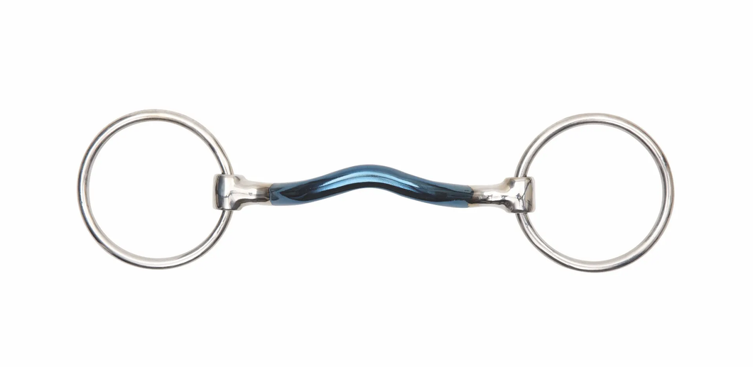 Shires Blue Alloy Loose Ring Mullen Snaffle-Bits-Pegasus-5