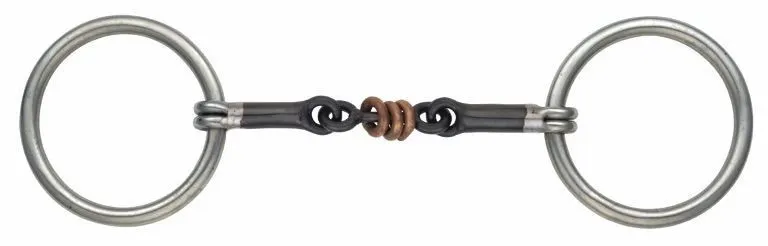 Shires Sweet Iron Copper Roller Loose Ring Snaffle-Bits-Pegasus-5