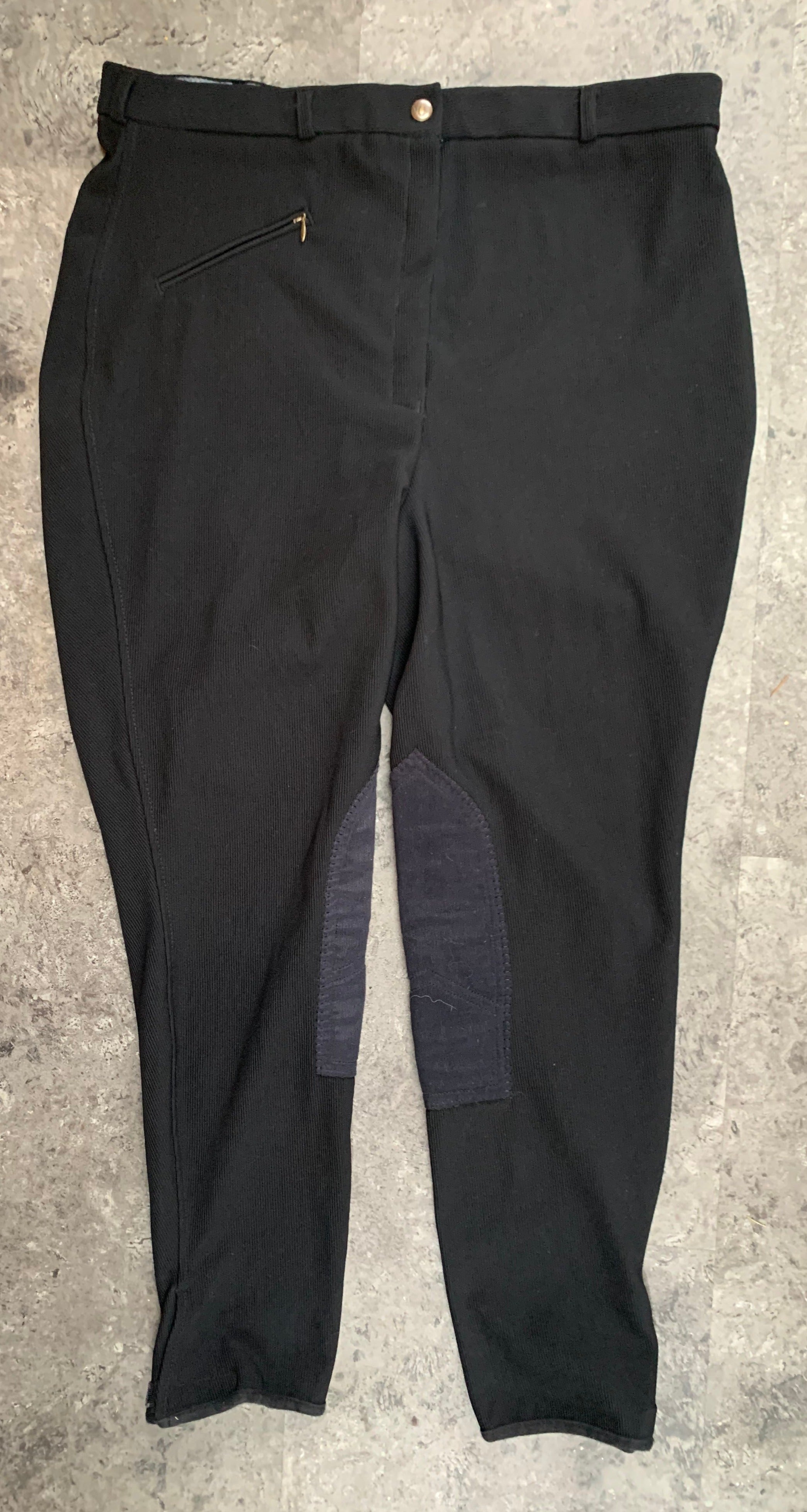 TuffRider Starter KneePatch Breeches - 36L-Breeches-Consignment-Black-Evolution Equestrian Co.