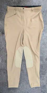TuffRider Starter KneePatch Breeches - 36L-Breeches-Consignment-Beige-Evolution Equestrian Co.
