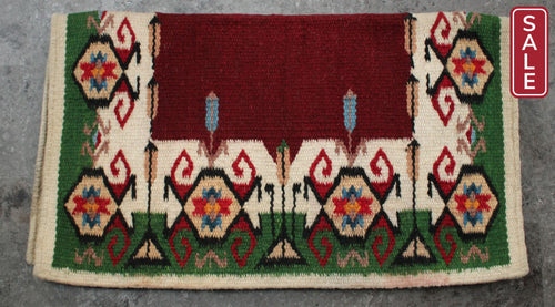 Yucca Western Show Saddle Blanket Red/Orange Feathers-Western Saddle Pad-Consignment-Evolution Equestrian Co.