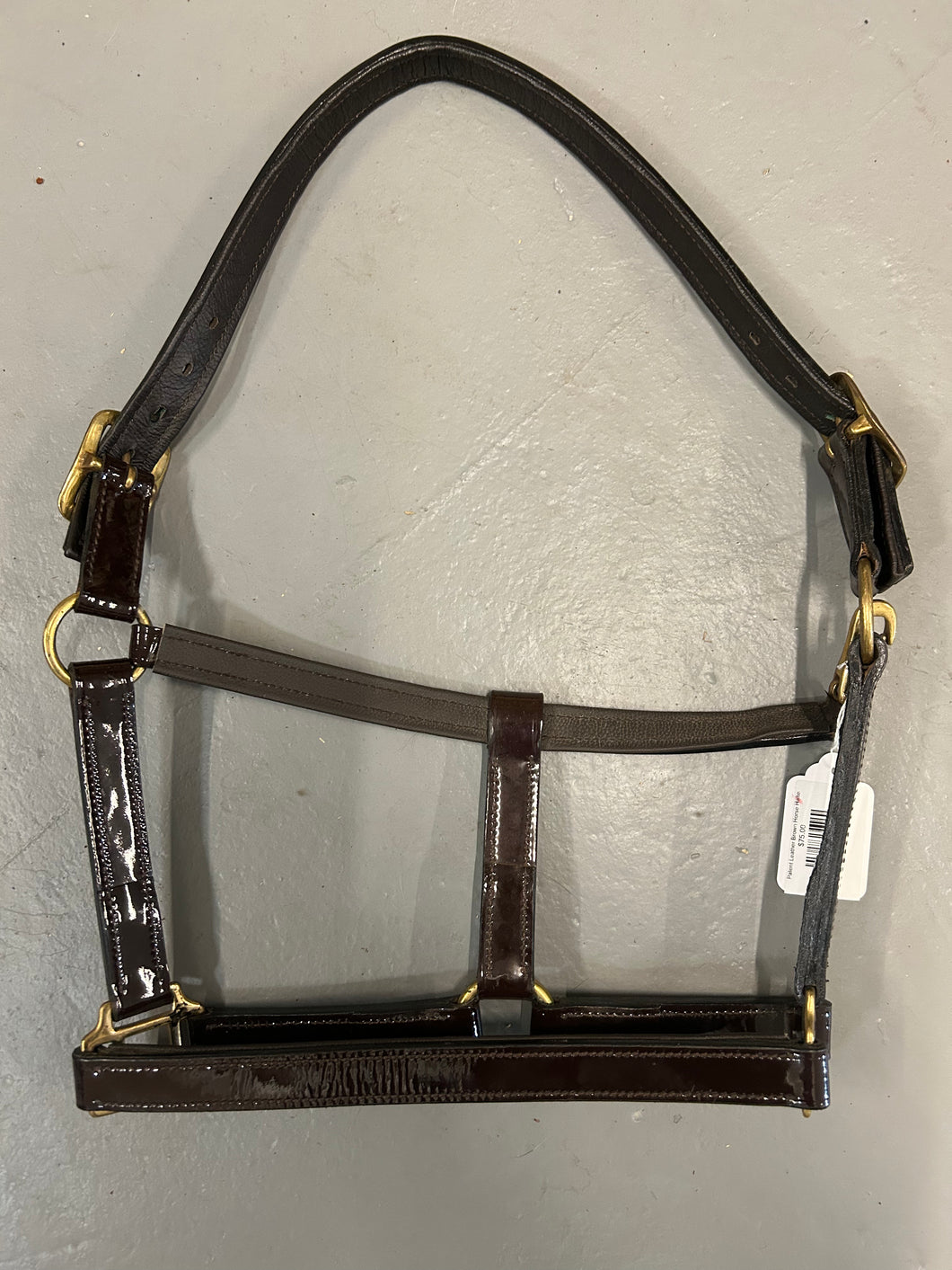 Patent Leather Brown Horse Halter